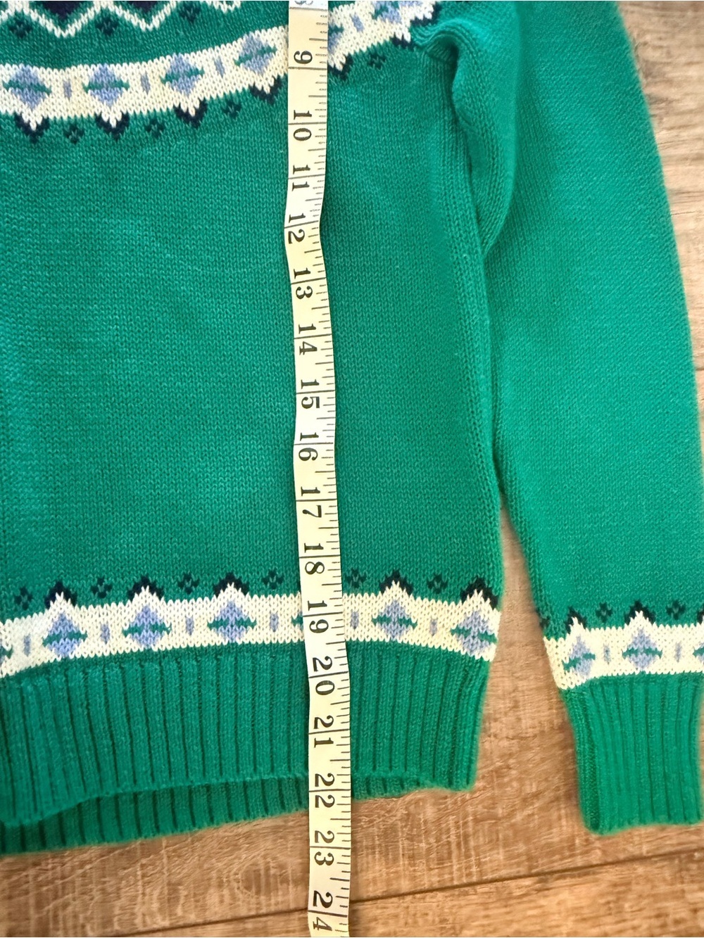 NWT J. Crew Fair Isle Cotton Green Sweater XXS - Picture 5 of 7